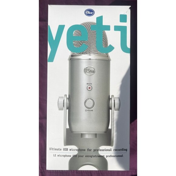 Blue Yeti USB Microphone w/ Box, Manual, USB Cable – Excellent Cond, Tested - Picture 1 of 6